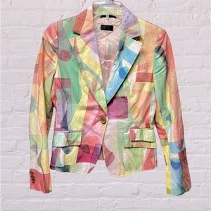 Paul smith black label colors abstract watercolor blazer sz small european 40